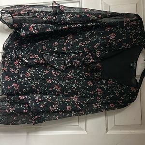 Ralph Lauren, long sleeve, sheer floral top
